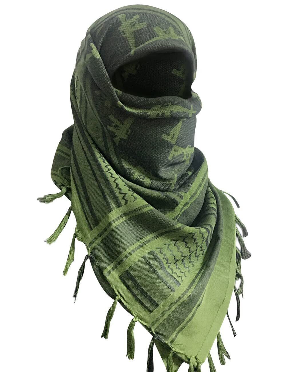 2941 Cotton Shemagh Scarf Military Tactical Desert Keffiyeh HeadScarf Arab